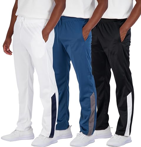 Real Essentials 3er-Pack: Herren Active Athletic Casual Tricot Sweatpants mit Taschen (erhältlich in Big & Tall), Set 8, Mittel von Real Essentials