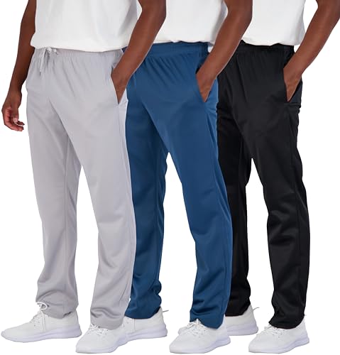 Real Essentials 3er-Pack: Herren Active Athletic Casual Tricot Sweatpants mit Taschen (erhältlich in Big & Tall), Set 4, 3XL von Real Essentials