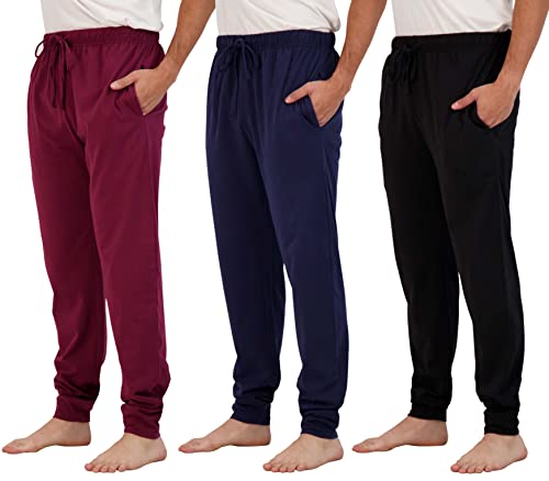 Real Essentials 3er-Pack: Herren-Jogginghose aus Baumwoll-Jersey, weicher Strick, mit Kordelzug und Taschen, 6 Stück, 3X von Real Essentials