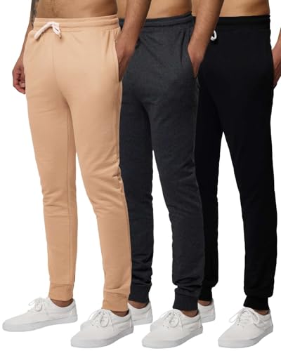Real Essentials 3er-Pack: Herren-Jogginghose aus French Terry-Fleece mit Taschen (erhältlich in Big & Tall), 6 Stück, X-Groß von Real Essentials
