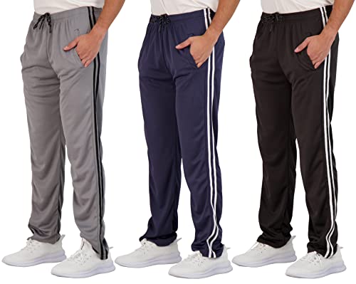 Real Essentials 3er-Pack: Herren-Jogginghose aus Netzstoff, mit Taschen (erhältlich in Groß und Groß), Set 5, 3XL von Real Essentials