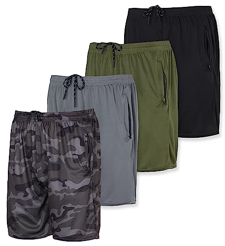 Real Essentials 3er Pack: Active Dry-Fit Herren-Pullover mit Viertelreißverschluss, langärmelig, Outdoor-Sport-Pullover, 6 Stück, 56 von Real Essentials