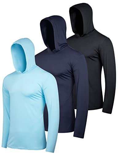 Real Essentials 3er-Pack: Kapuzenpullover Herren Dry Fit Feuchtigkeitstransport Langarm Active Athletic Sweatjacke Pullover, 6 Stück, Large von Real Essentials