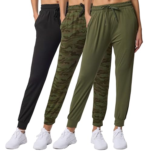 Real Essentials 3er-Pack: Ultraweiche Lounge-Jogginghose für Damen, athletische Yogahose mit Taschen (erhältlich in Plus), Set 4, Small von Real Essentials