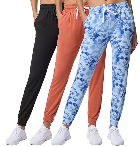 Real Essentials 3er-Pack: ultraweiche Damen-Jogginghose mit Taschen (erhältlich in Übergröße), Set 8, Groß von Real Essentials