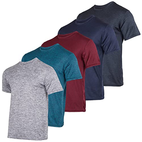 Real Essentials 5er-Pack: Herren Dry-Fit Feuchtigkeitstransport Active Athletic Performance Crew T-Shirt, Set 1, 3X-Groß von Real Essentials