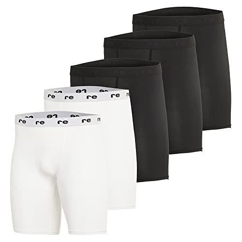 Real Essentials 5er-Pack: Herren-Kompressionsshorts – schnell trocknende Performance-Active-Unterwäsche (erhältlich in Big & Tall), Set K, 5X von Real Essentials