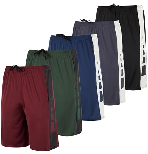 Real Essentials 5er-Pack: Herren-Shorts, Dry-Fit-Shorts, schweißresistent, aktive athletische Performance-Shorts, Set M, L von Real Essentials