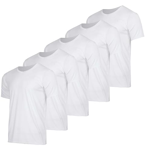 Real Essentials 5er-Pack: Herren-T-Shirt, V-Ausschnitt, Dry-Fit, feuchtigkeitsableitend, Active Athletic Tech Performance, Set 8, L von Real Essentials