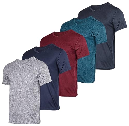 Real Essentials 5er-Pack: Herren-T-Shirt, V-Ausschnitt, Dry-Fit, feuchtigkeitsableitend, Active Athletic Tech Performance T-Shirt, Set 1, XX-Large von Real Essentials