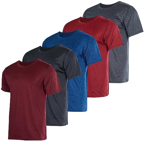 Real Essentials 5er-Pack: Herren-T-Shirt, kurzärmelig, mit Rundhalsausschnitt, sportlich, Laufen, Fitnessstudio, Workout, Set 10, XX-Large von Real Essentials