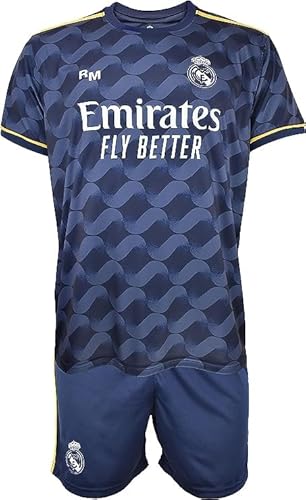 Real Madrid Auswärts Trikot Set für Kinder - 2023/2024-6 Jahre - Große 116 - Offizielle Replik mit offizieller Lizenz - Kinder Trikot und Hose von Real Madrid