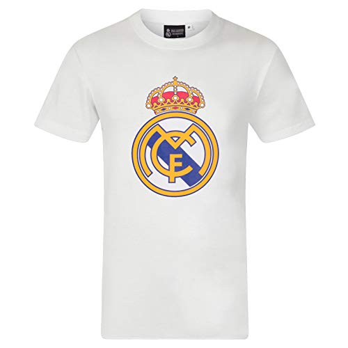 Real Madrid - Herren T-Shirt mit Vereinswappen - Offizielles Merchandise - Geschenk für Fußballfans - Weiß - XXL Real Madrid - Herren T-Shirt mit Vereinswappen - Offizielles Merchandise - Geschenk für Fußballfans - Weiß - XXL von Real Madrid