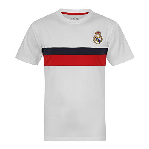 Real Madrid - Herren Trainingstrikot aus Polyester - Offizielles Merchandise - Weiß mit rotem Streifen - XL Real Madrid - Herren Trainingstrikot aus Polyester - Offizielles Merchandise - Weiß mit rotem Streifen - XL von Real Madrid