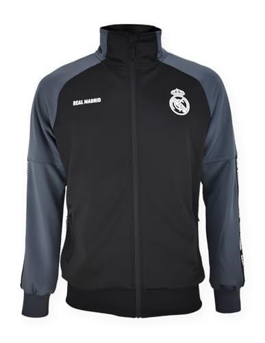 Real Madrid Jacke Plus Nr. 12 Schwarz, lizenziert, für Erwachsene, Größe M, Schwarz , M von Real Madrid