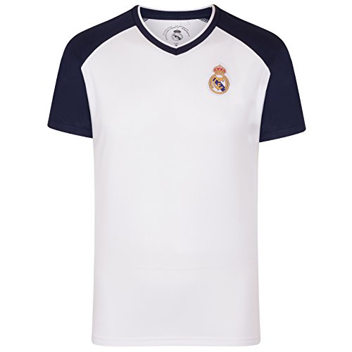 Real Madrid - Jungen Trainingstrikot aus Polyester - Offizielles Merchandise - Weiß/V-Ausschnitt - 8 Jahre von Real Madrid