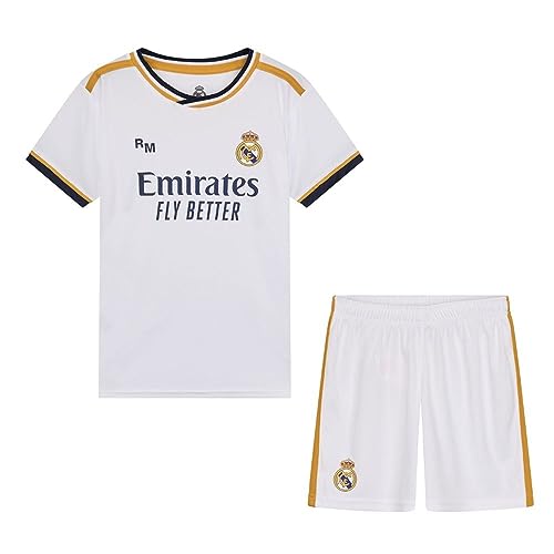 Real Madrid Kinder-Set Trikot und Hose Erstausstattung der Saison 2023-2024 - Offizielle Replik mit offizieller Lizenz - Kind, weiß, 14 Jahre von Real Madrid