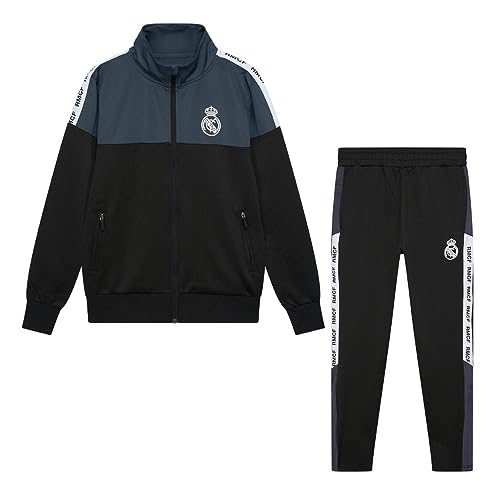 Real Madrid trainingsanzug 23/24 Kinder - Schwarz/Black - Größe 116-6 jahre - Saison 23/24 - Offizieles product - tracksuit für Fussball Training von Real Madrid