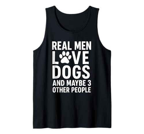 Echte Männer lieben Hunde und vielleicht 3 andere Menschen Dog Dad Paw Tank Top Echte Männer lieben Hunde und vielleicht 3 andere Menschen Dog Dad Paw Tank Top von Real Men Dog Dad Pet Lovers Merchandise