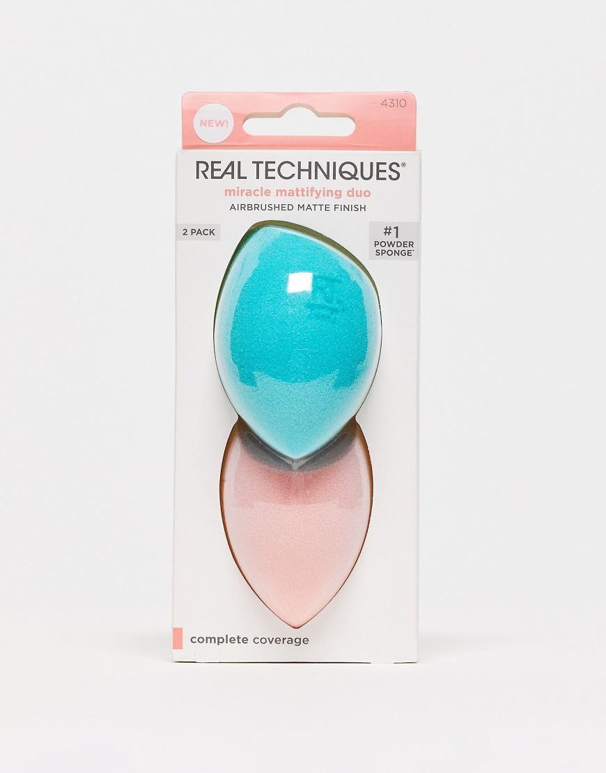 Real Techniques - Miracle Mattifying Sponge Duo - Zwei Make-up-Schwämme-Keine Farbe von Real Techniques