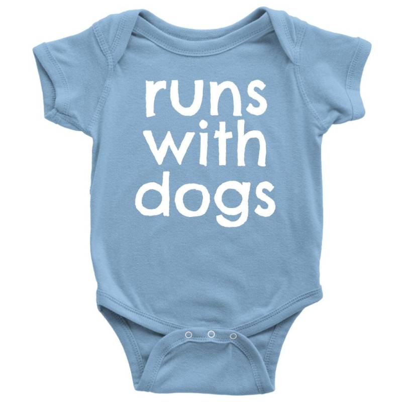 Läuft Mit Hunden Baby-Body Baumwoll-Hundeliebhaber-Shirt von RealPeopleGoods
