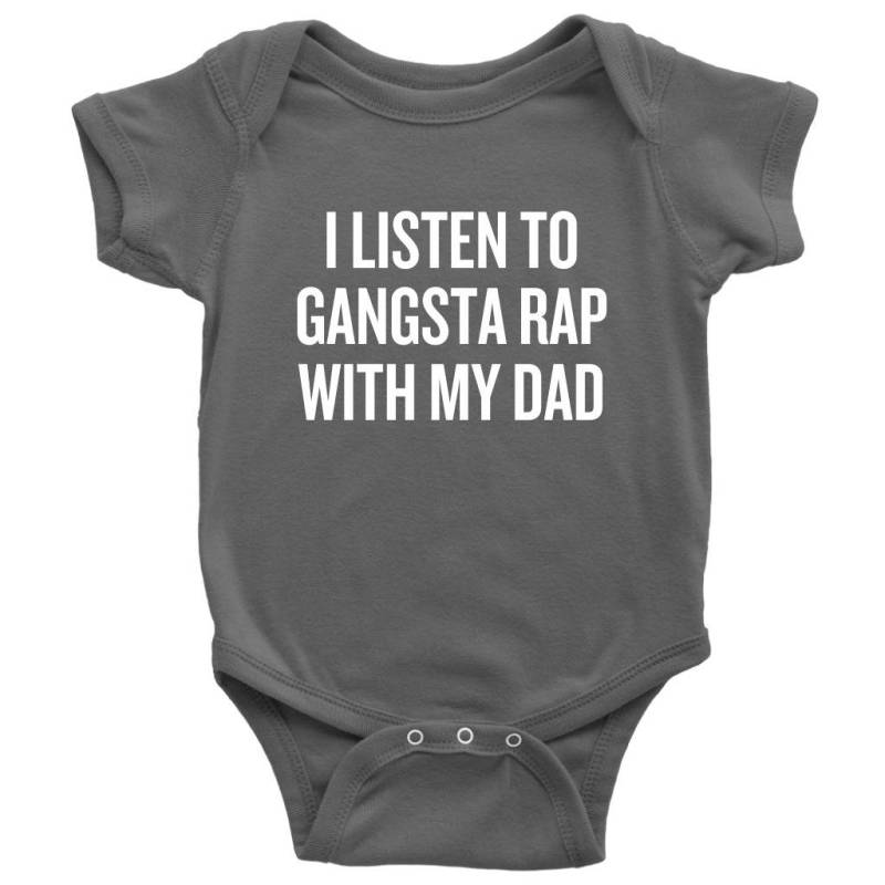 Lustiger Baby Body - Hip Hop Kleidung Gangsta Rap With My Dad Shower, Erster Geburtstag Rapper All Cotton von RealPeopleGoods