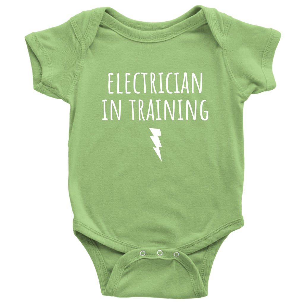 Niedlicher Elektriker Baby Einteiler - in Ausbildung Babyparty Oder Erstes Geburtstagsgeschenk Viele Größen Und Farben Alles Baumwolle von RealPeopleGoods