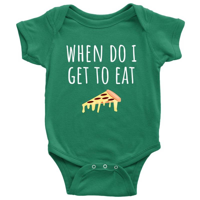 Pizza Baby Shirt - Geschenk Wann Darf Ich Essen Erster Geburtstag Oder Babyparty Viele Größen Und Farben von RealPeopleGoods