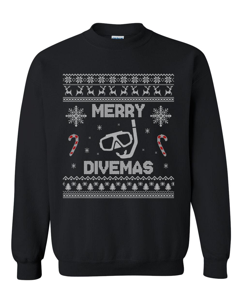 Scuba Diving Ugly Sweater - Taucher Christmas Jumper Merry Divemas Sweatshirt von RealPeopleGoods