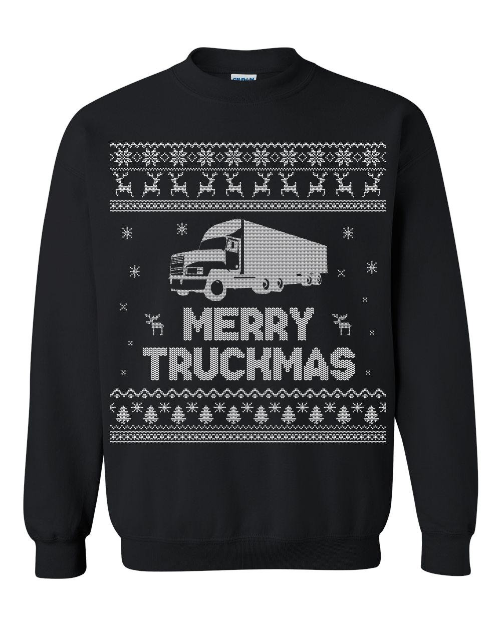 Trucker Ugly Christmas Sweater - Fernfahrer Hässliches Weihnachts-Sweatshirt Merry Truckmas von RealPeopleGoods