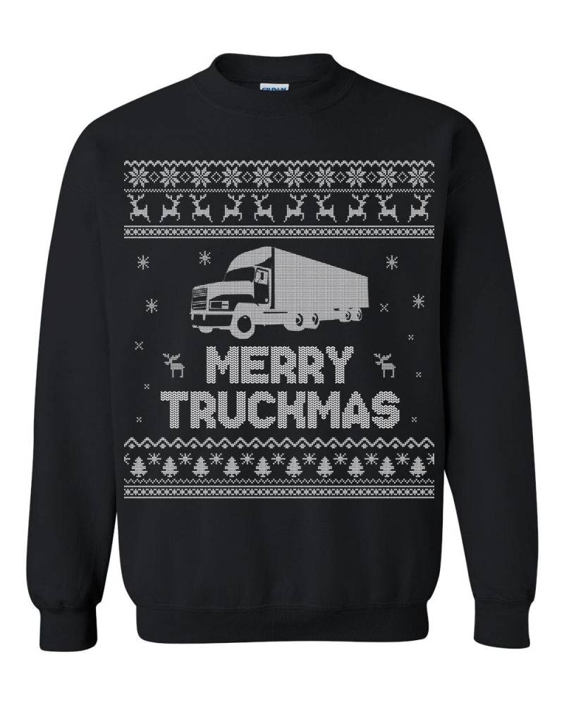 Trucker Ugly Christmas Sweater - Fernfahrer Hässliches Weihnachts-Sweatshirt Merry Truckmas von RealPeopleGoods