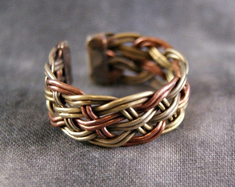 Ring Geflochten ~ 3 Metalle Tibet Nepal | 1039 von RealasiaDE