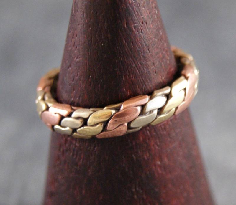 Ring Geflochten ~ 3 Metalle Tibet Nepal | 1114 von RealasiaDE