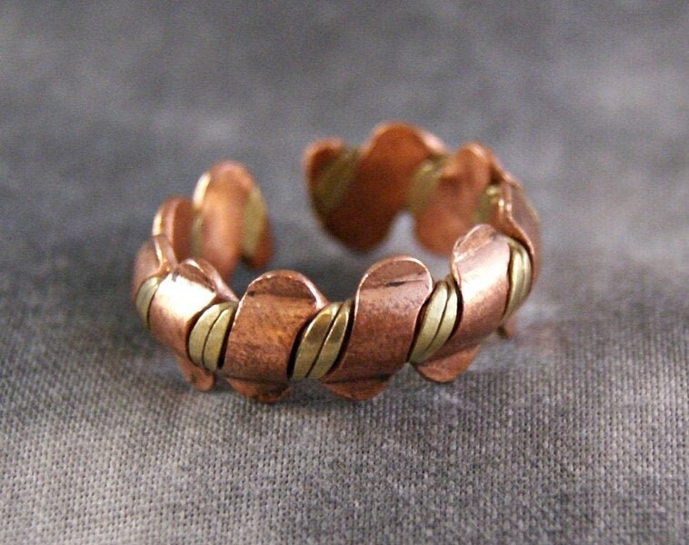 Ring Geflochten ~ Kupfer Messing Nepal | 1037 von RealasiaDE