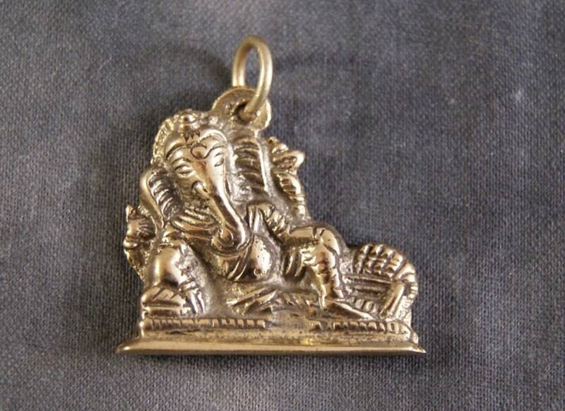 Wendeanhänger Ganesha Und Om Aus Messing | 837 von RealasiaDE