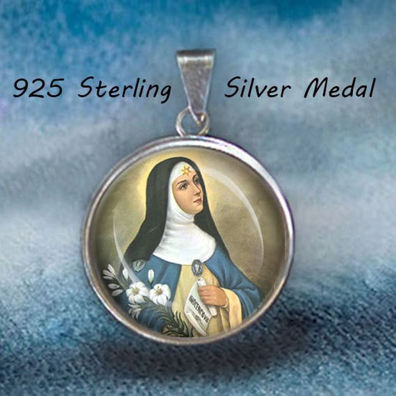 Heilige Beatrice Da Silva Sterling Silber Medaille - Schutzpatronin Halskette | 20 Mm von Realig