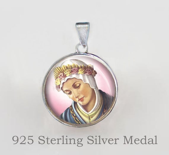 Medaille Unserer Lieben Frau Von La Salette Religiöser Anhänger Aus 925Er Sterlingsilber von Realig