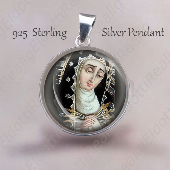 Schmerzensmutter Medaille 925 Sterling Silber Medaillon Anhänger Dirndlschmuck Neu von Realig