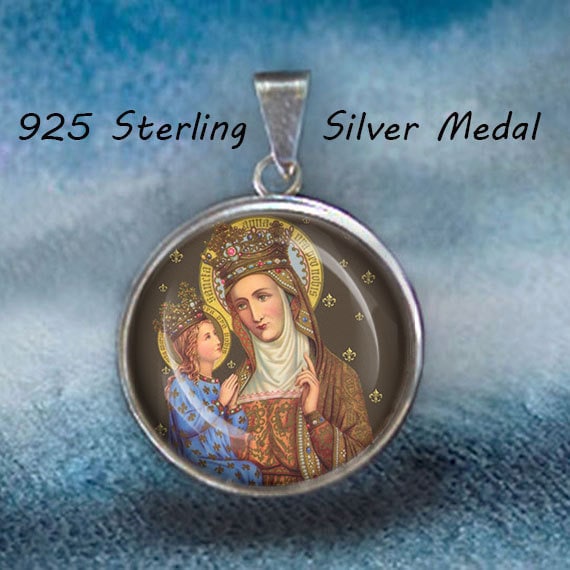 St. Ann Sterling Silber Medaille Mutter Maria Religiöser Anhänger von Realig