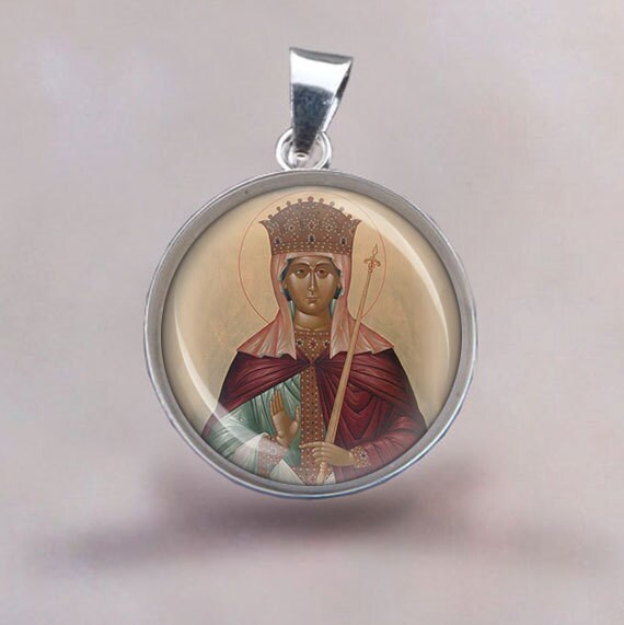 St. Adelaide Sterling Silber Anhänger Religiöse Medaille | 20 Mm von Realig