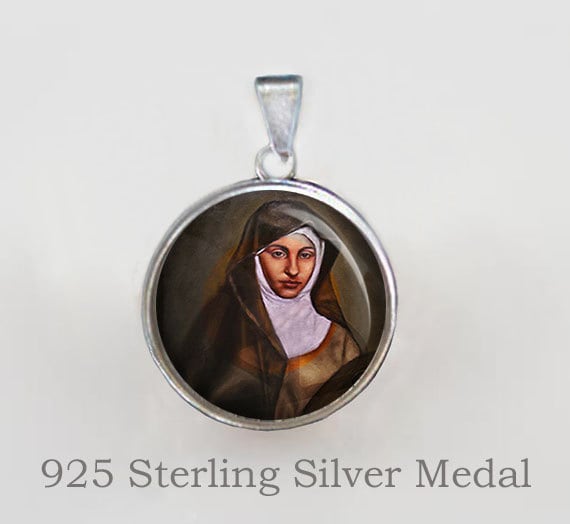 St. Katharina Von Bologneser Sterlingsilber-Medaille - Schutzpatron-Halskette von Realig