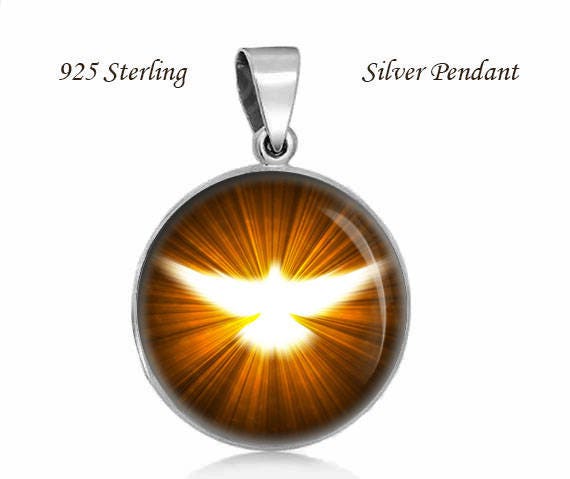 Taube Geist Symbol Medaille 925 Sterling Silber Religiöse Christliche Anhänger von Realig