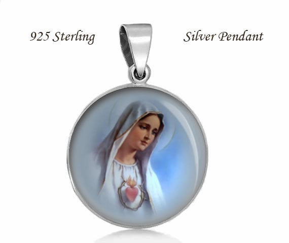 Anhänger Unsere Liebe Frau Von Fatima Aus Sterlingsilber - Christliche Religiöse Medaille von Realig