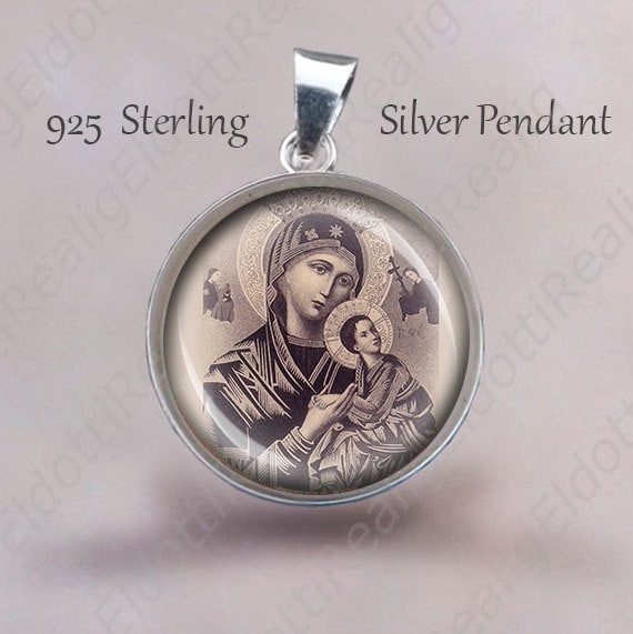 Unsere Liebe Frau Von Immerwährende Hilfe Sterlingsilber Anhänger Christliche Medaille von Realig