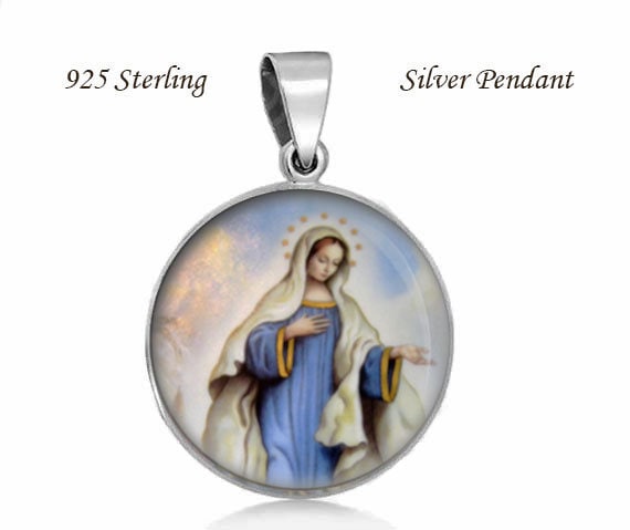 Unserer Lieben Frau Von Medjugorje Anhänger Christliche Medaille Aus Sterlingsilber, 20 Mm von Realig