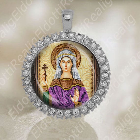 st Claudia Märtyrer Silberfarbene Medaille. Religiöser Schmuck Anhänger. Neu von Realig
