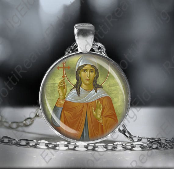 st. Oliva Halskette Christian Medaille Anhänger Schutzpatron Religiöser Schmuck von Realig