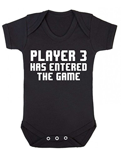 Reality Glitch Baby-Jungen Player 3 Has Entered The Game Grow Strampler, Black, 0-3 Months von Reality Glitch