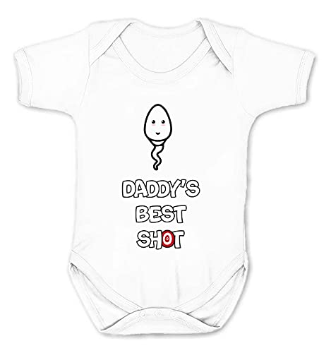 Reality Glitch Daddy's Best Shot Kids Babygrow (White, 0-3 Months) von Reality Glitch