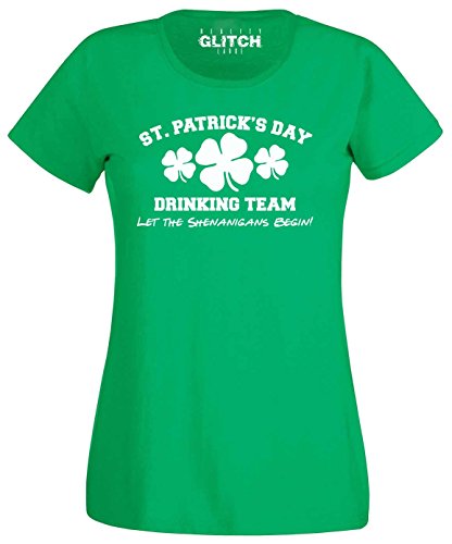 Reality Glitch Damen T-Shirt St. Patrick's Day Drinking Team (Irisches Grün, Mittel) von Reality Glitch